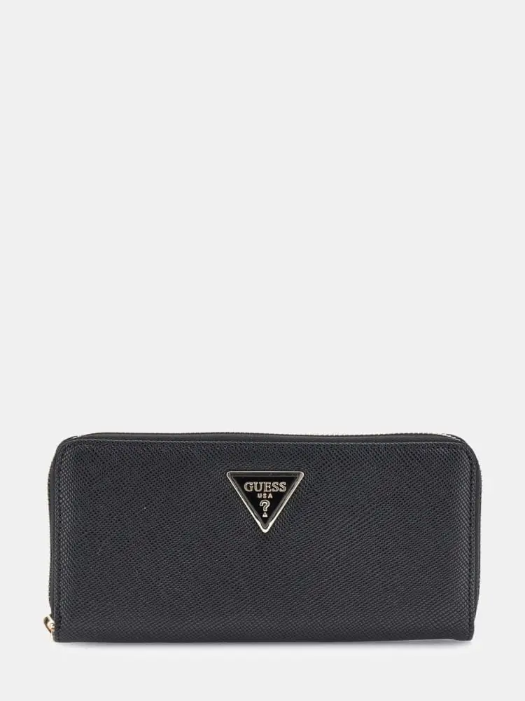 maxi portafoglio donna laurel zip around in ecopelle saffiano nera