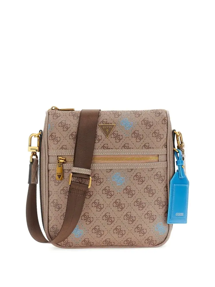 mini tracolla milano 4g logo beige con logo all over