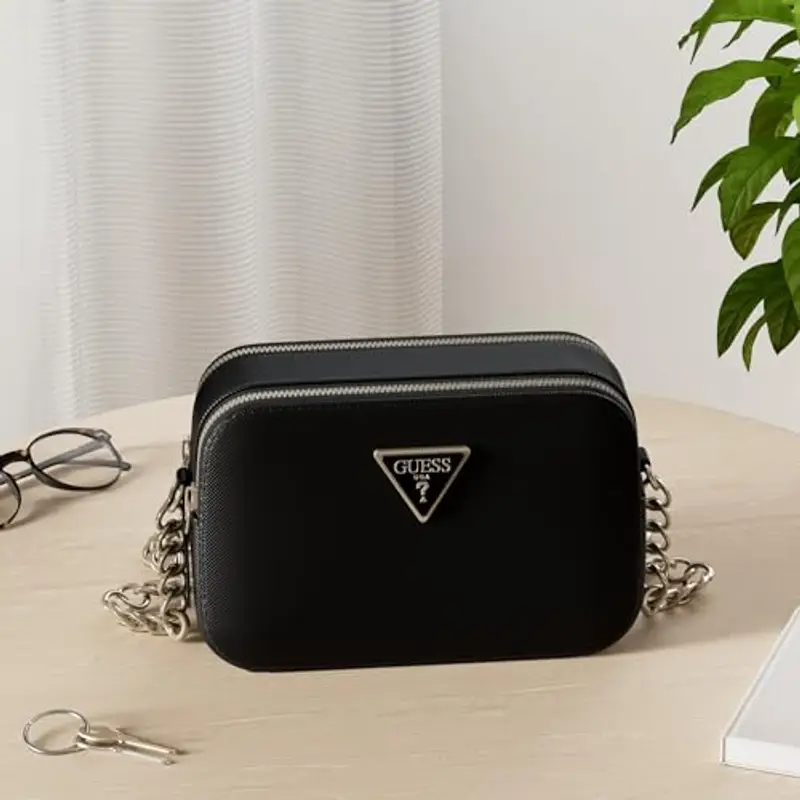 Guess Noelle Crossbody Camera, Borsa Donna, Black, Taglia Unica miniatura 2