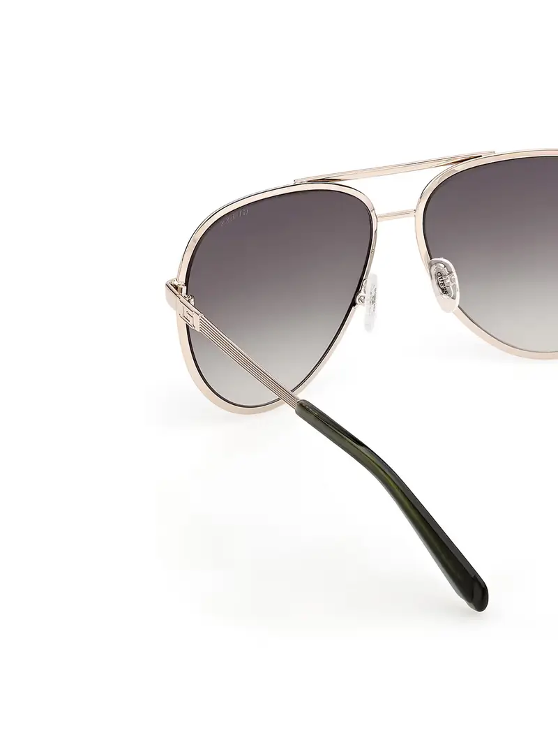 Occhiali da sole oro / verde scuro miniatura 3