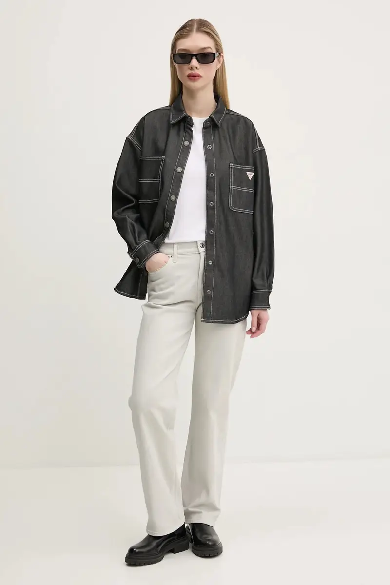 camicia donna colore grigio W5RG67 D5L30 miniatura 2