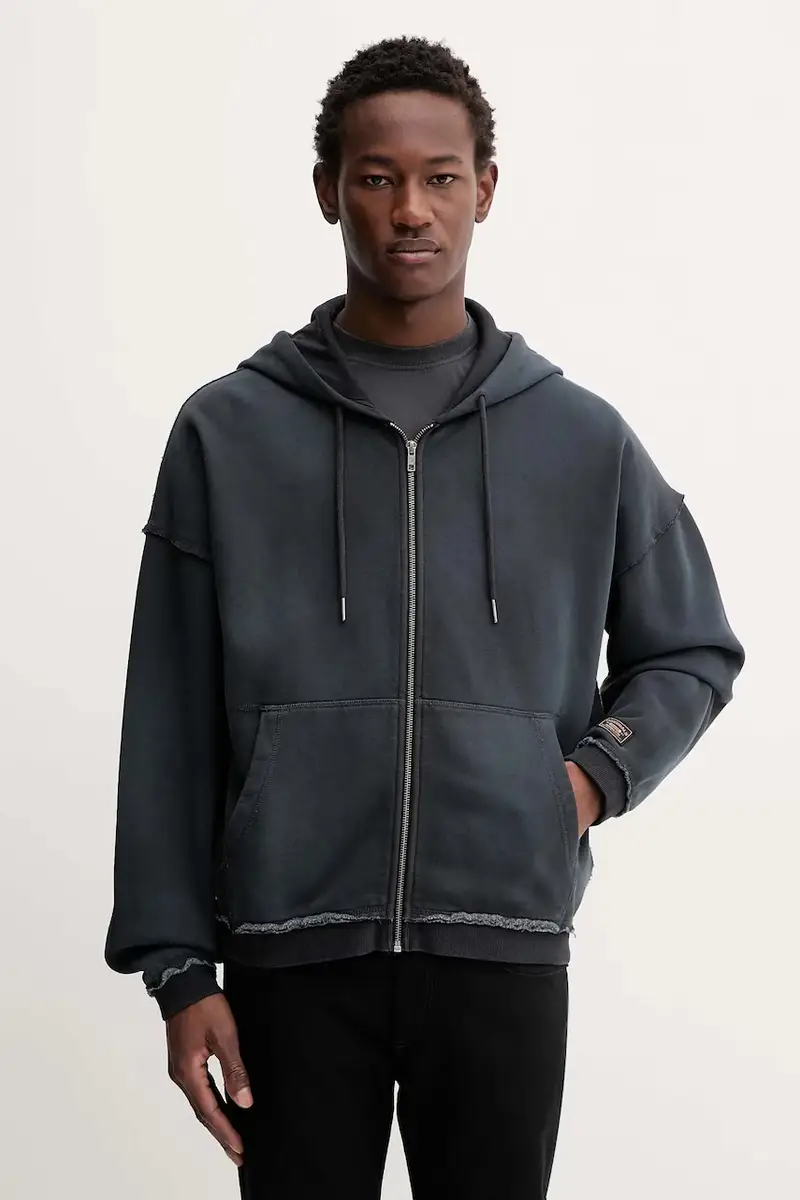 felpa colore grigio con cappuccio M5BQ41 K4110 miniatura 2