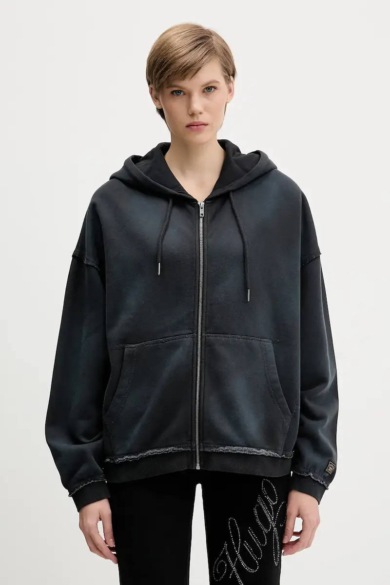 felpa colore grigio con cappuccio M5BQ41 K4110 miniatura 3