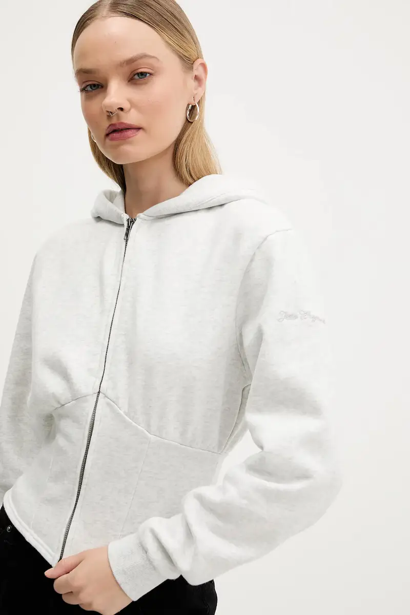 felpa donna colore grigio con cappuccio W5BQ29 K4110 miniatura 4