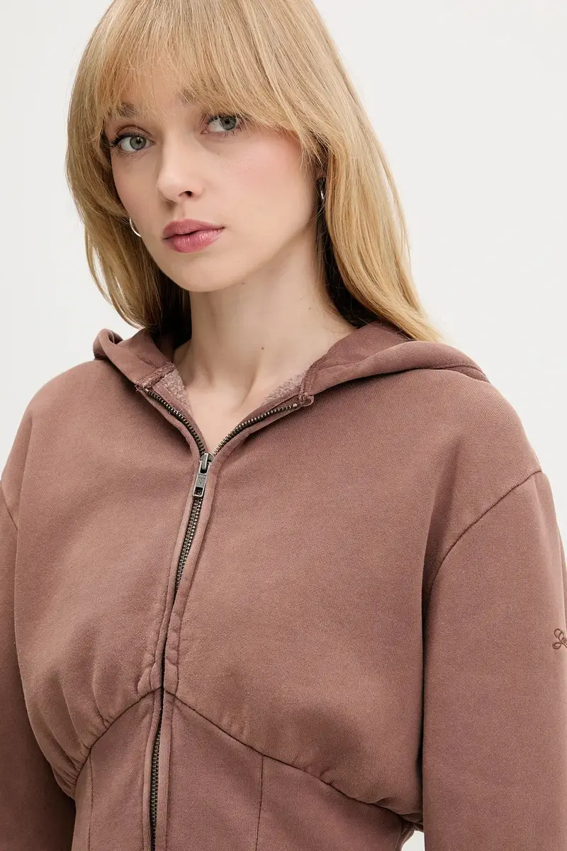 felpa donna colore marrone con cappuccio W5BQ29 K4110 miniatura 4