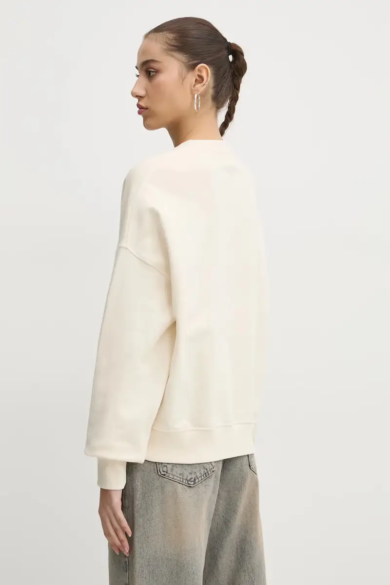 felpa in cotone donna colore beige W5RQ14 K68I1 miniatura 3