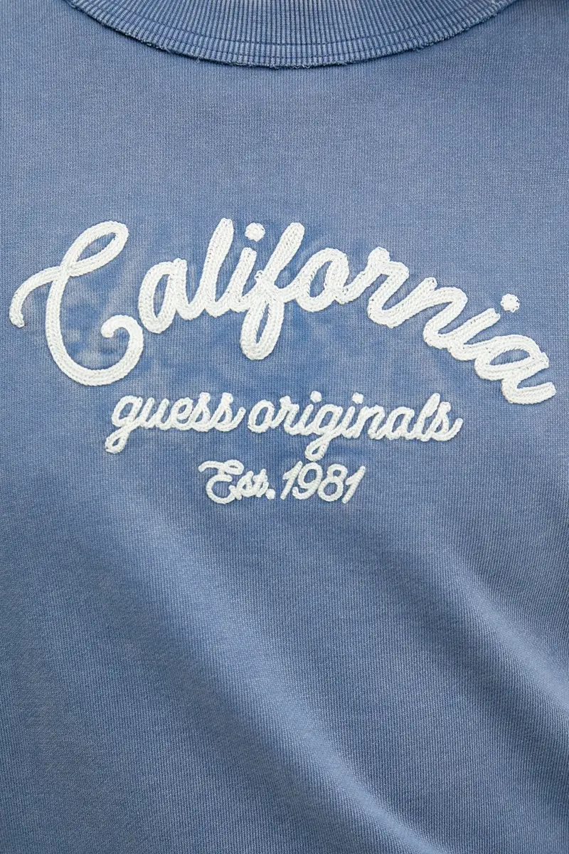 felpa in cotone donna colore blu W5YQ24 K68I4 miniatura 5