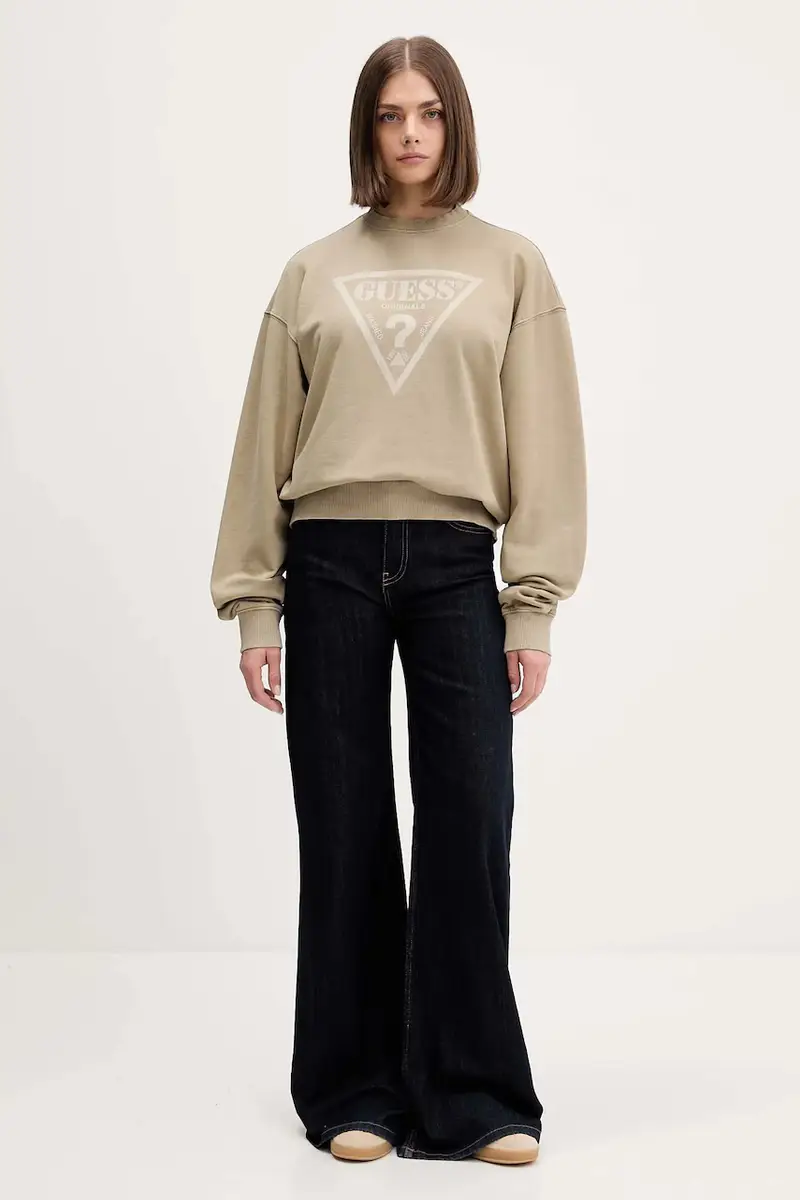 felpa in cotone donna colore nero M5GQ35 K68I4 Verde miniatura 2