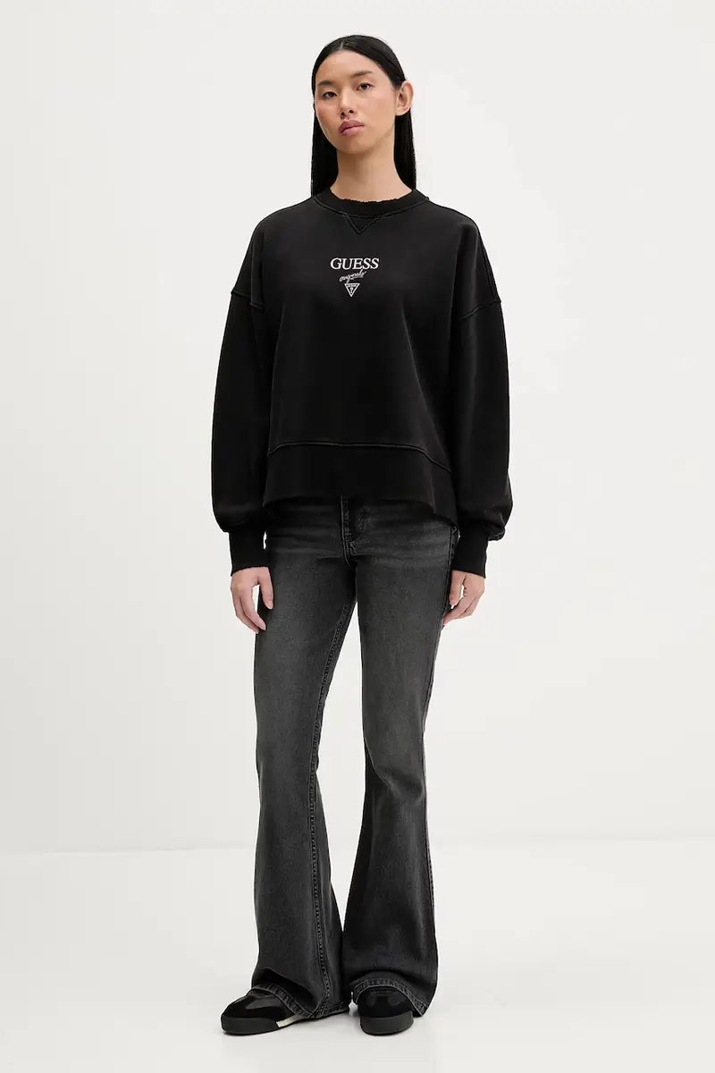 felpa in cotone Nero miniatura 2