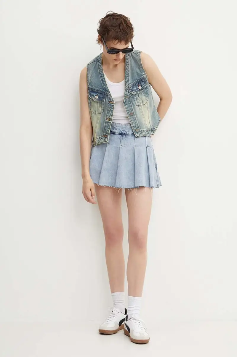 gilet di jeans colore blu W4YG21 D4XY0 miniatura 2