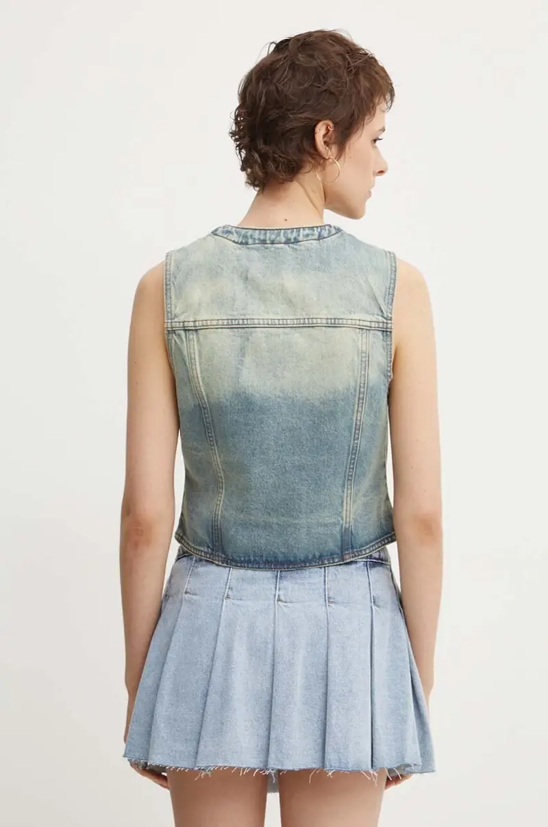 gilet di jeans colore blu W4YG21 D4XY0 miniatura 3