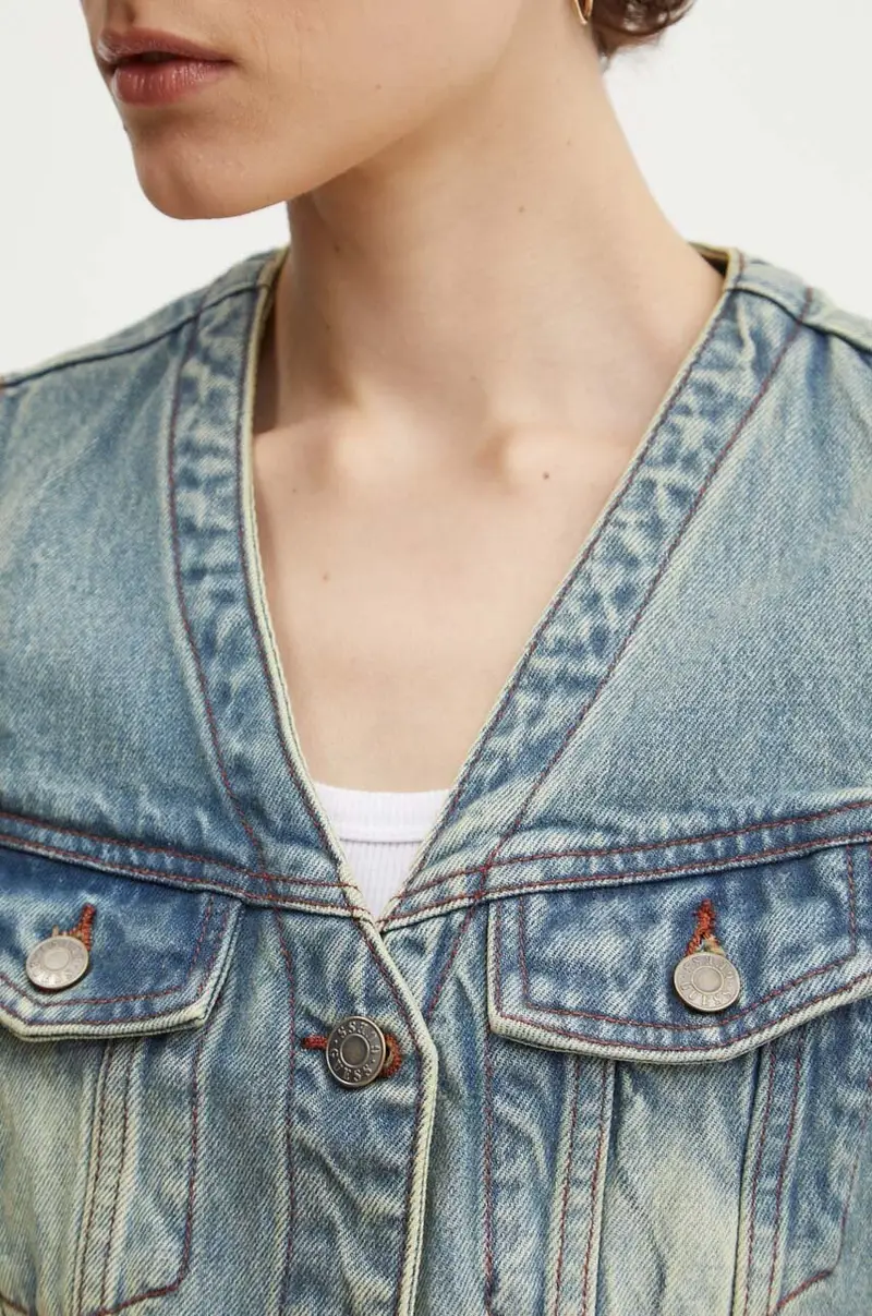 gilet di jeans colore blu W4YG21 D4XY0 miniatura 5