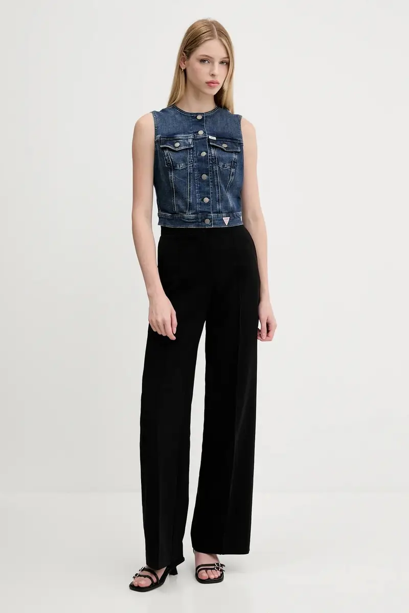 gilet di jeans colore blu W5YN71 D4H1D miniatura 2