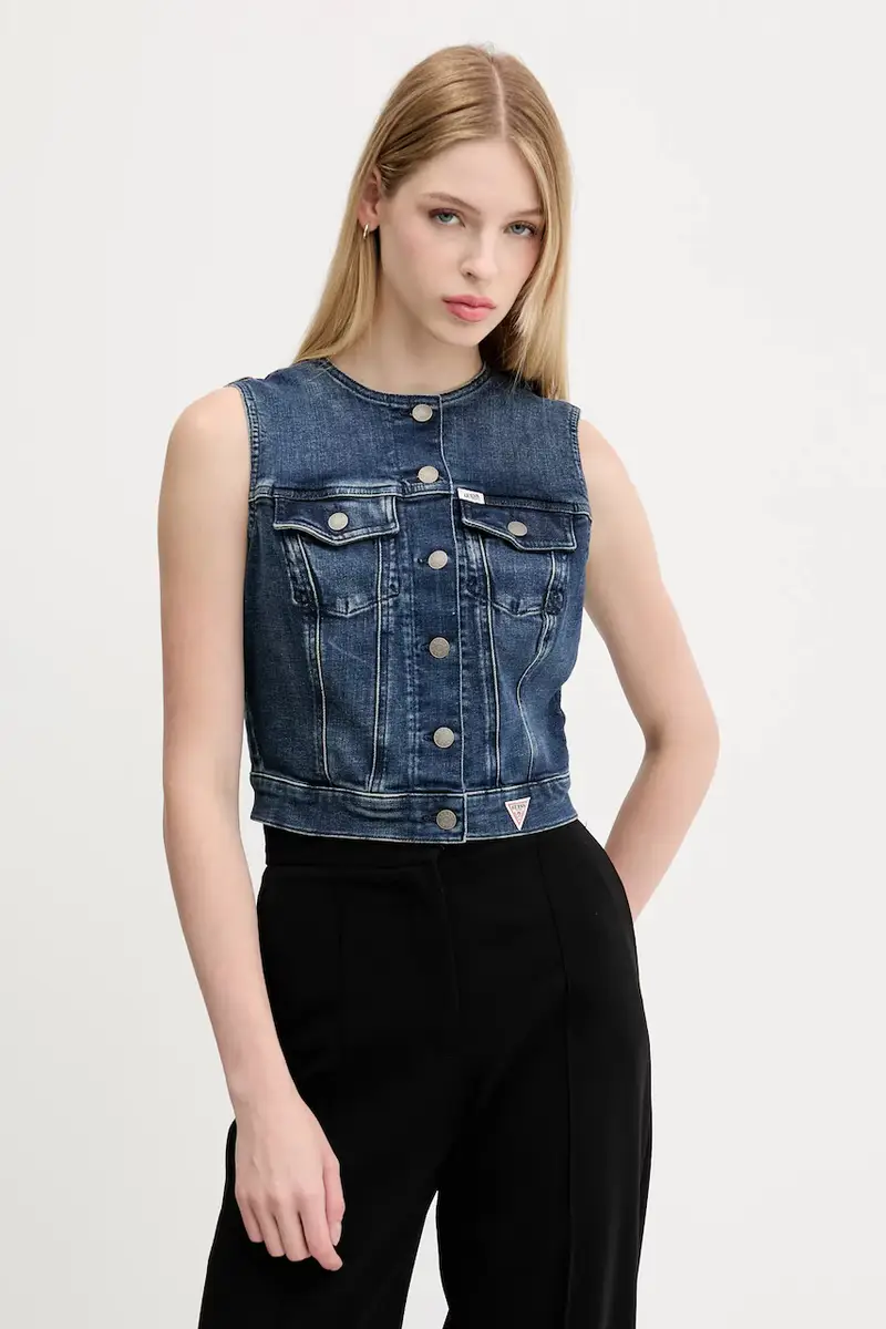 gilet di jeans colore blu W5YN71 D4H1D