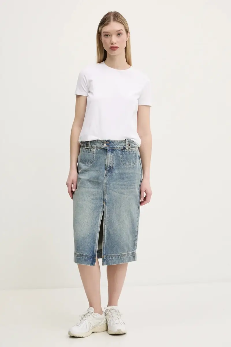 gonna di jeans colore blu W5RG35 D4XY0 miniatura 2