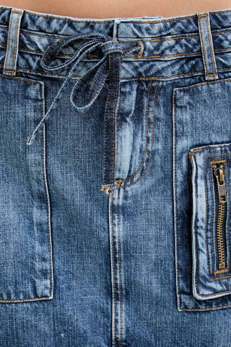 gonna di jeans HARRINGTON colore blu W5YD0L D5R01 miniatura 4