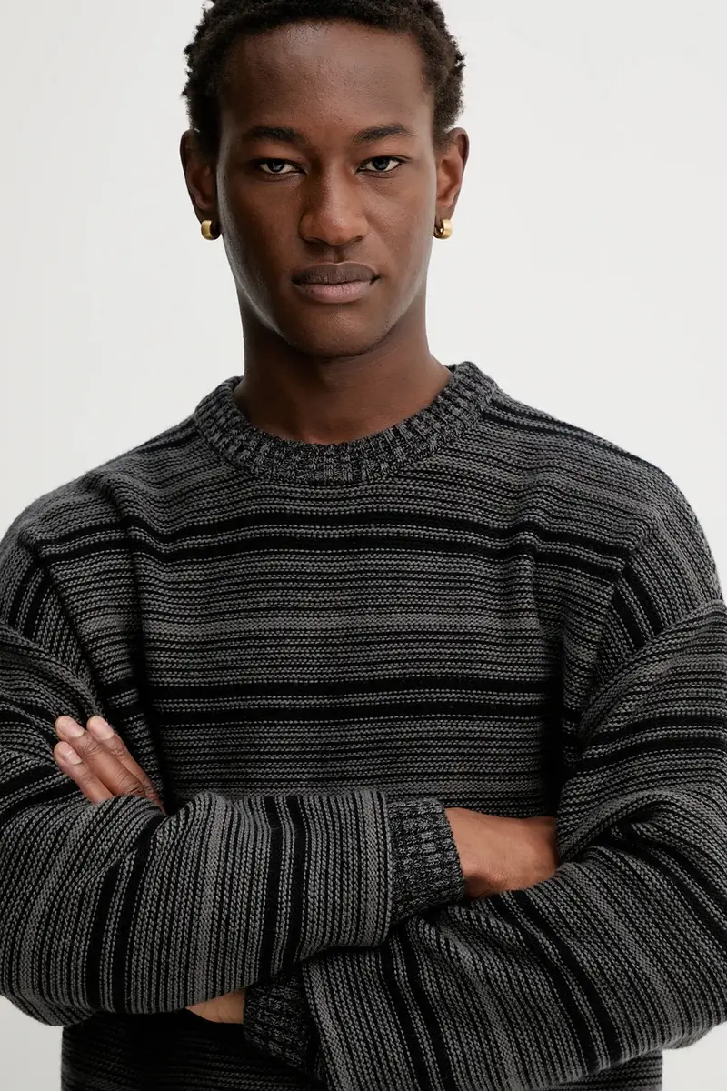 maglione con lana colore nero M5BR02 Z0670 miniatura 4