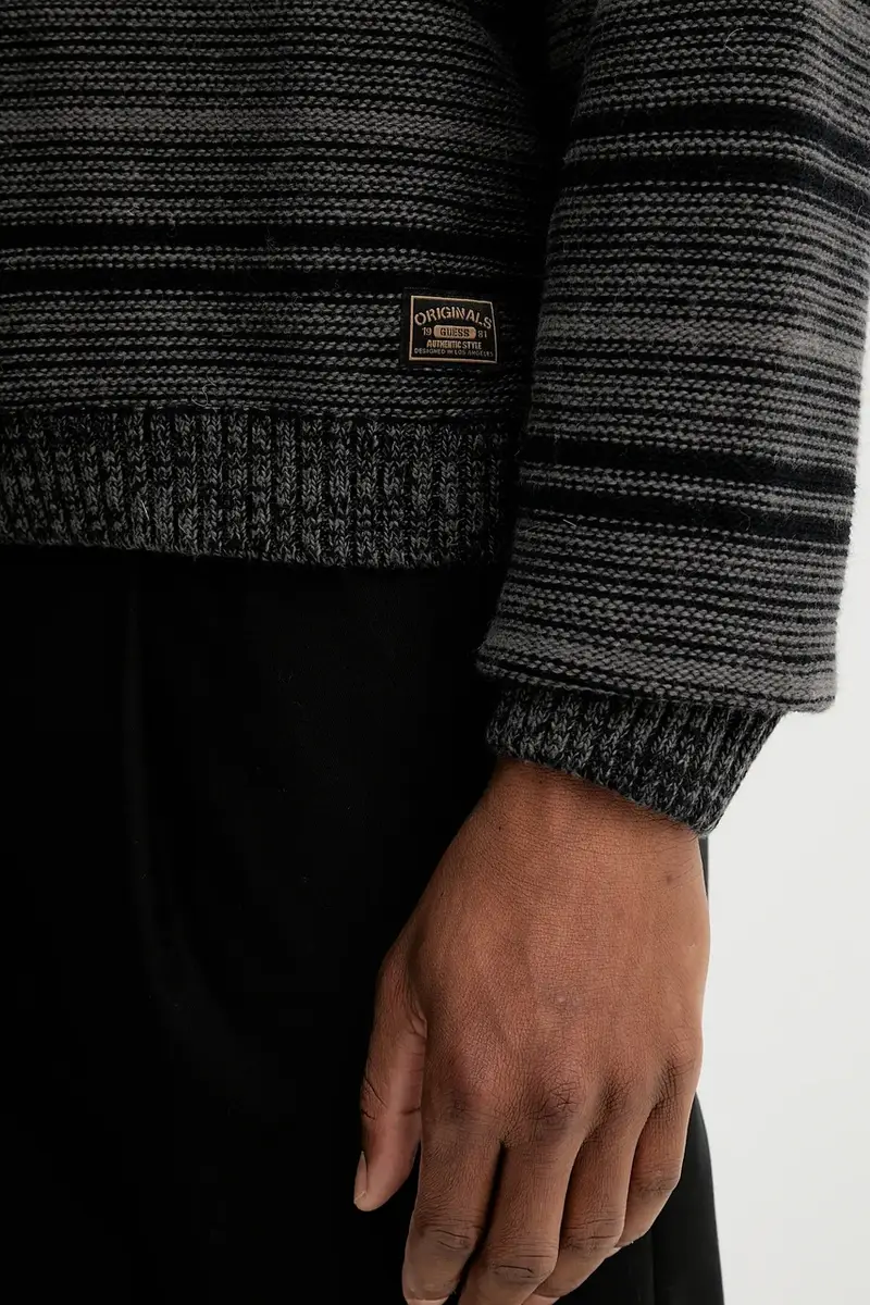 maglione con lana colore nero M5BR02 Z0670 miniatura 5