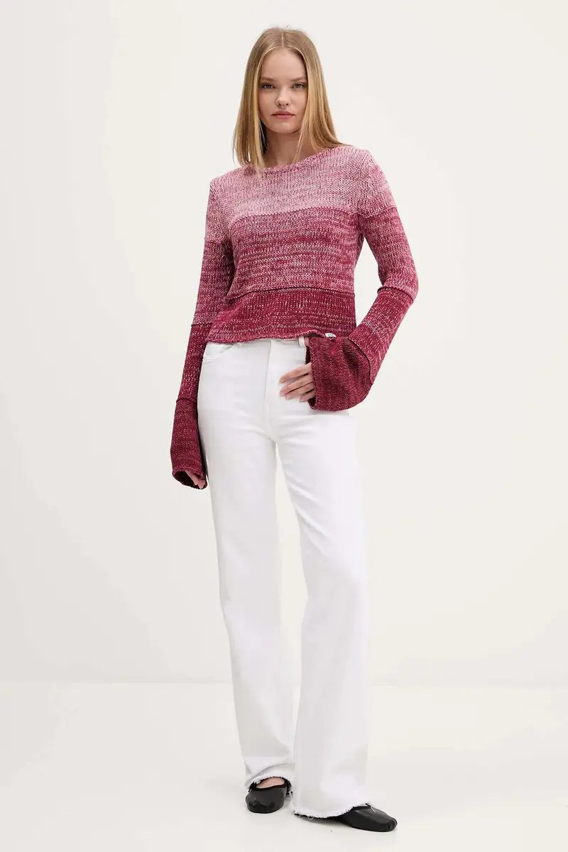 maglione in cotone donna colore rosa W5BR68 Z3HM1 miniatura 2