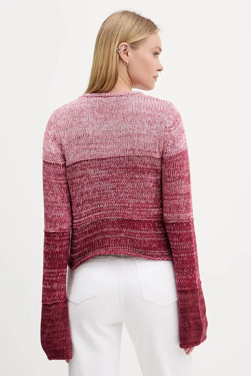 maglione in cotone donna colore rosa W5BR68 Z3HM1 miniatura 3