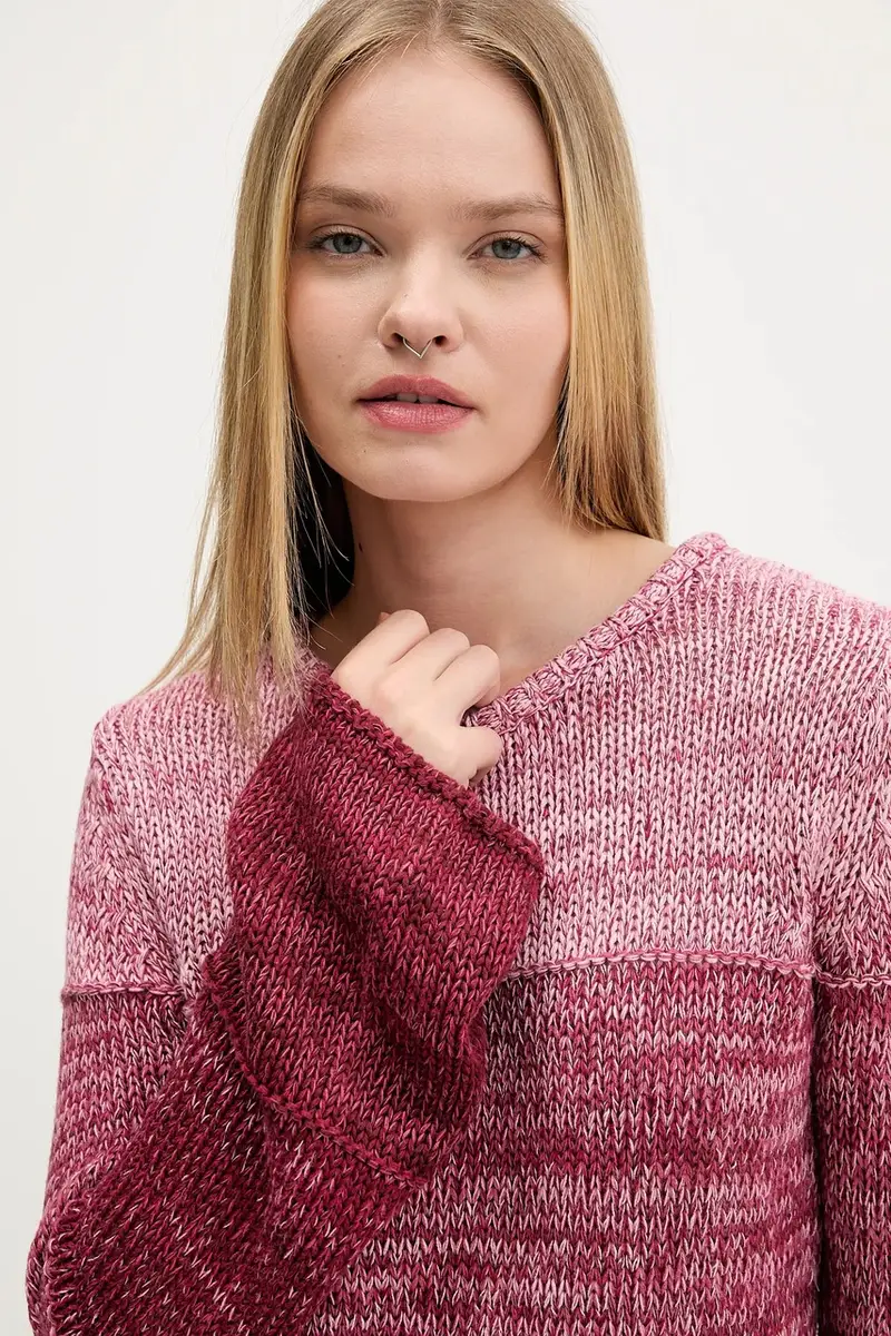 maglione in cotone donna colore rosa W5BR68 Z3HM1 miniatura 4