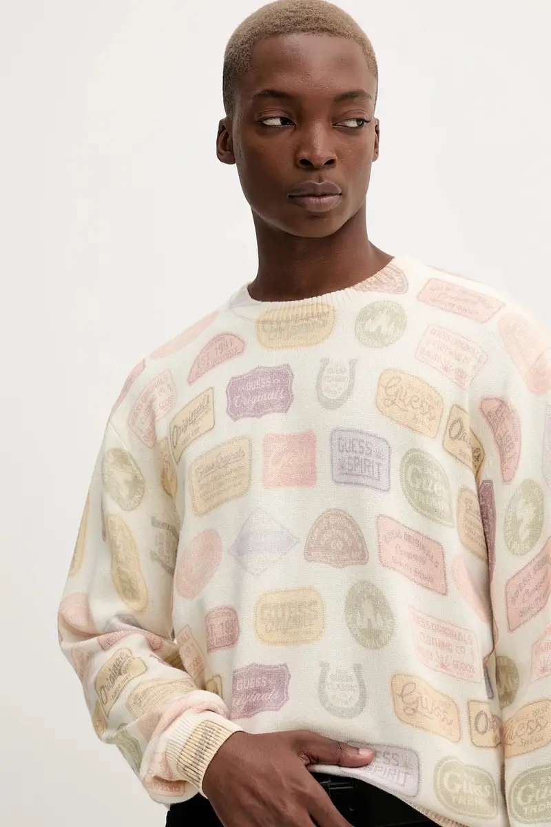 maglione in cotone uomo colore beige M5BR00 Z3P41 miniatura 4