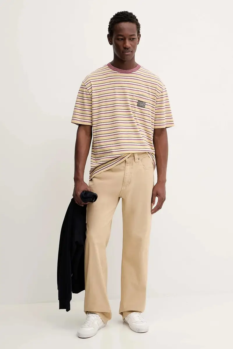 t-shirt in cotone colore giallo M5BI18 K8FQ4 miniatura 3