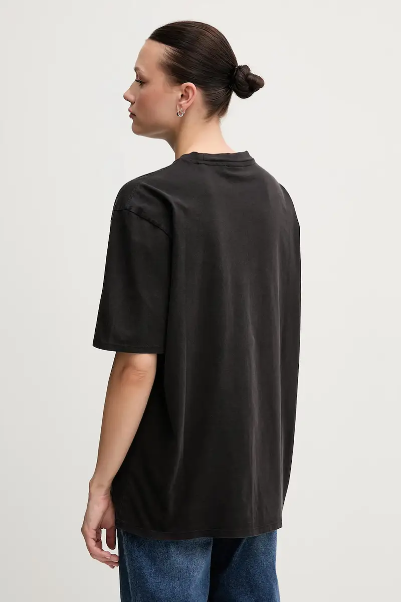 t-shirt in cotone colore nero M5GI10 K8FQ4 miniatura 2