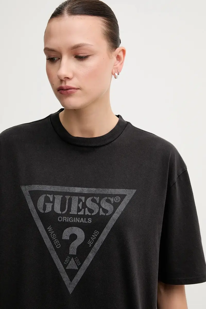 t-shirt in cotone colore nero M5GI10 K8FQ4 miniatura 3