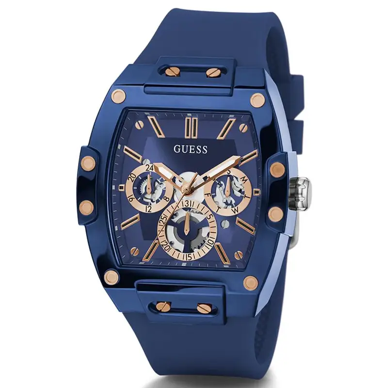 Orologio al quarzo multifunzionale da uomo, con quadrante blu e cinturino retrattile Un orologio in stile casual Modello GW0203G7 miniatura 3