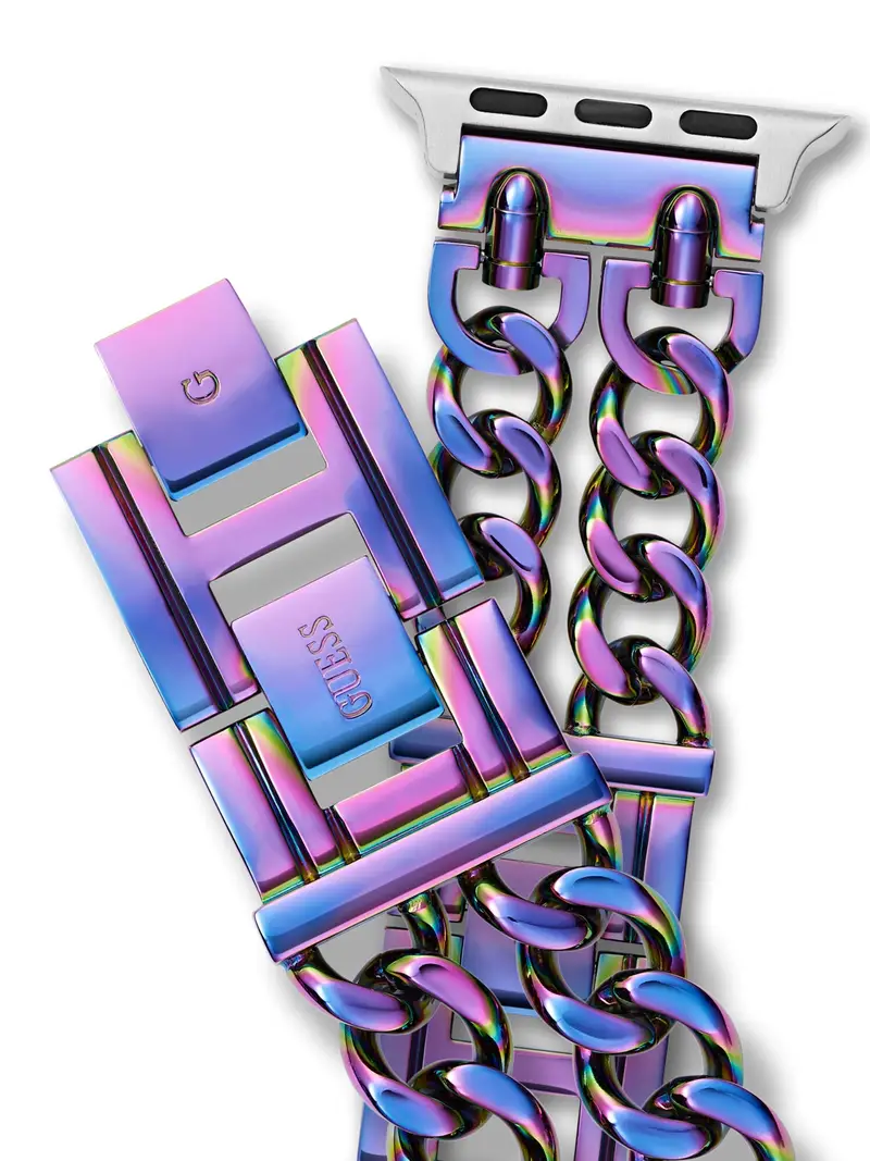 GUESS Orologio analogico ' APPLE BAND (38MM-40MM) ' blu / giallo / lilla / rosa miniatura 2