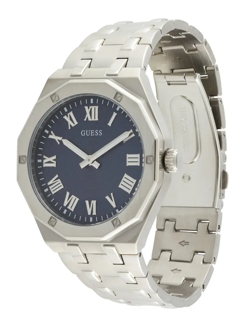 GUESS Orologio analogico 'Asset'  blu scuro / argento