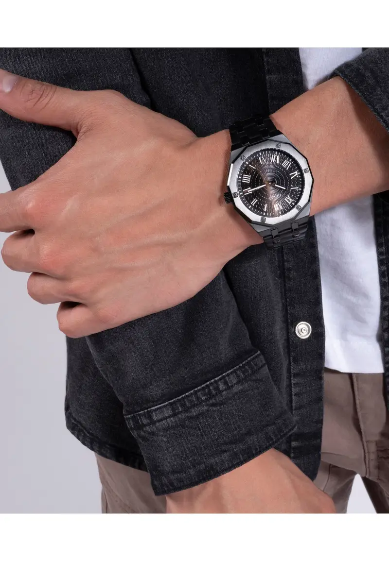 GUESS Orologio analogico 'Asset' oliva / nero miniatura 3