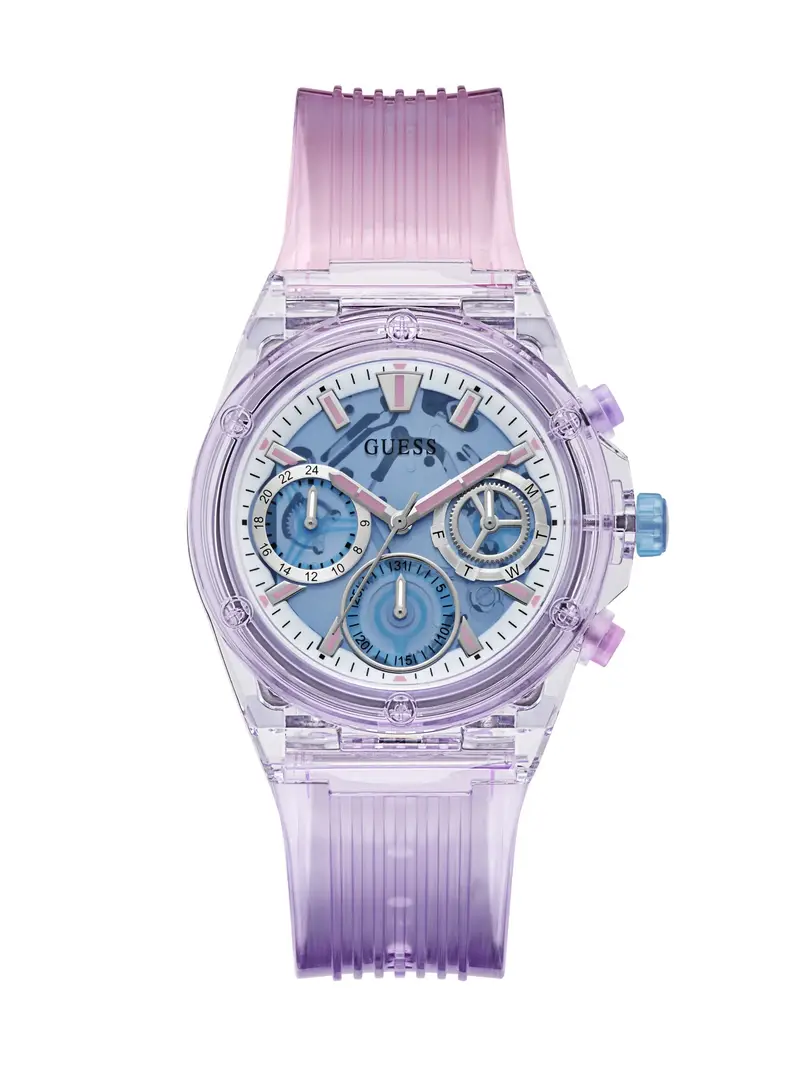 GUESS Orologio analogico 'Athena' blu chiaro / sambuco / rosa
