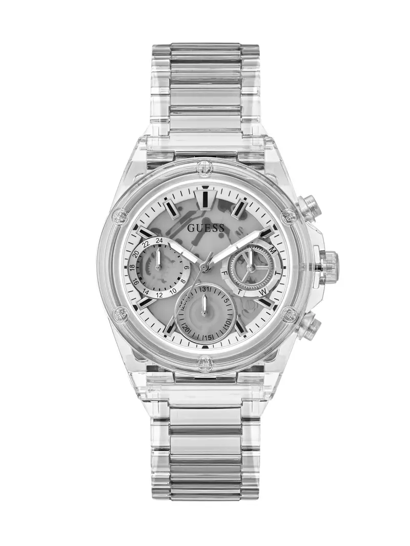 GUESS Orologio analogico 'Athena' grigio / trasparente