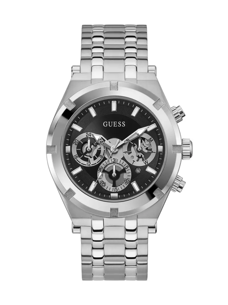 GUESS Orologio analogico 'Athena'  nero / argento