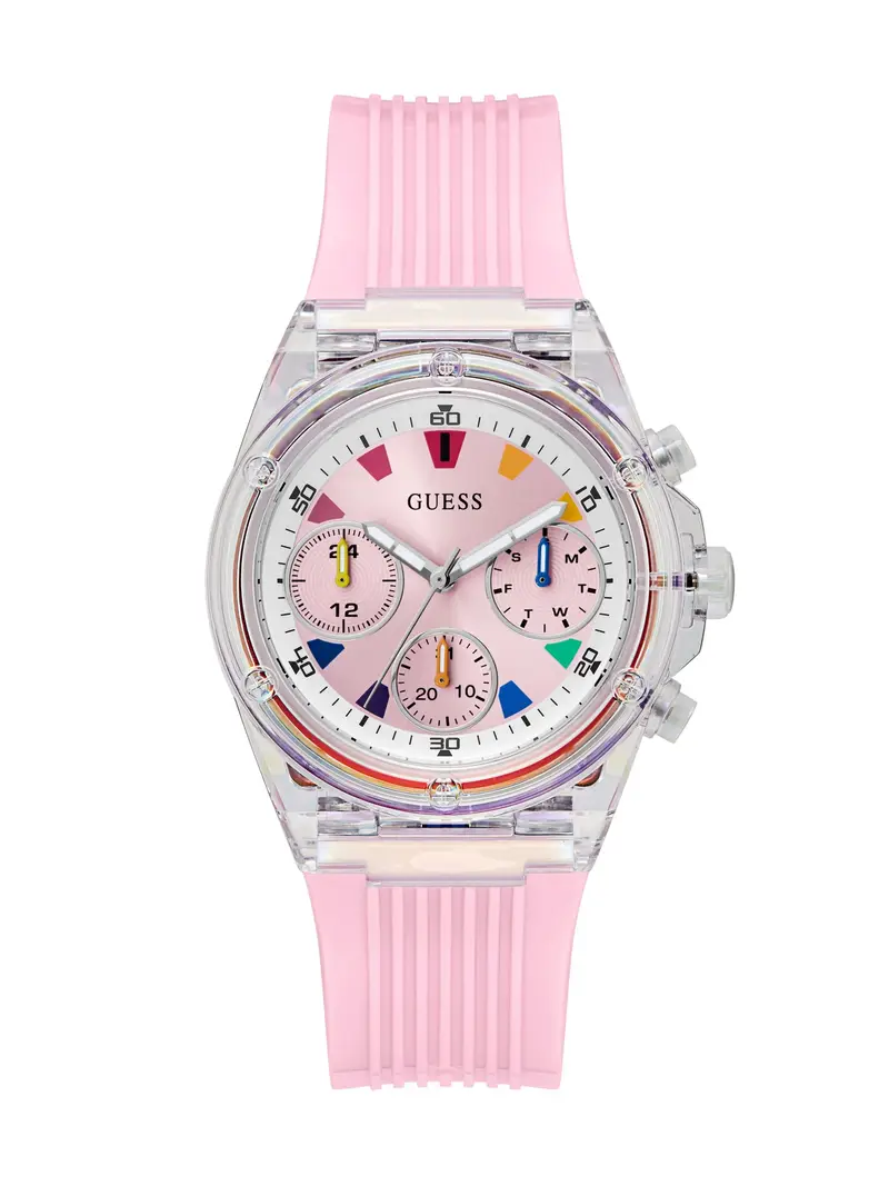 GUESS Orologio analogico 'ATHENA'  rosa / argento