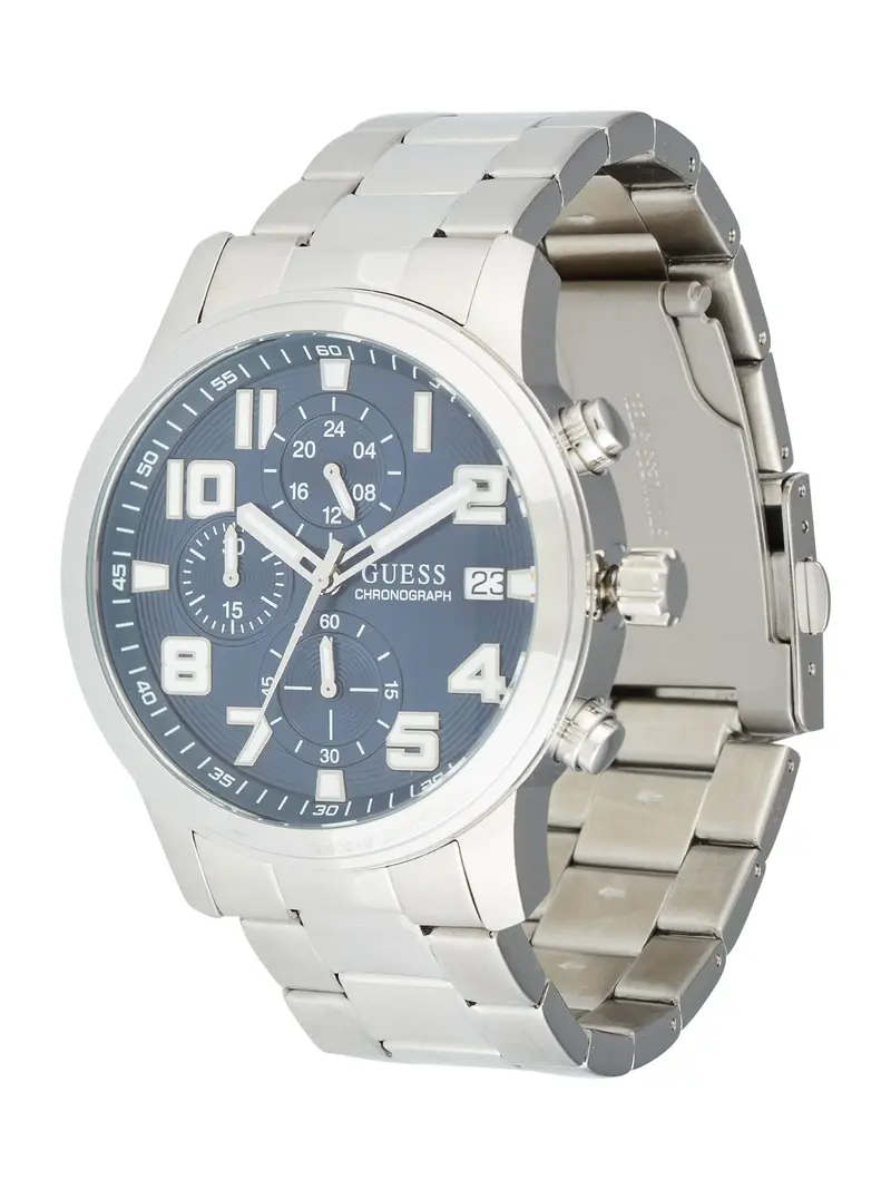 GUESS Orologio analogico 'ATTICUS' navy / argento