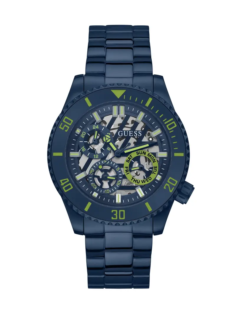 GUESS Orologio analogico ' AXLE ' navy / grigio / verde miniatura 3