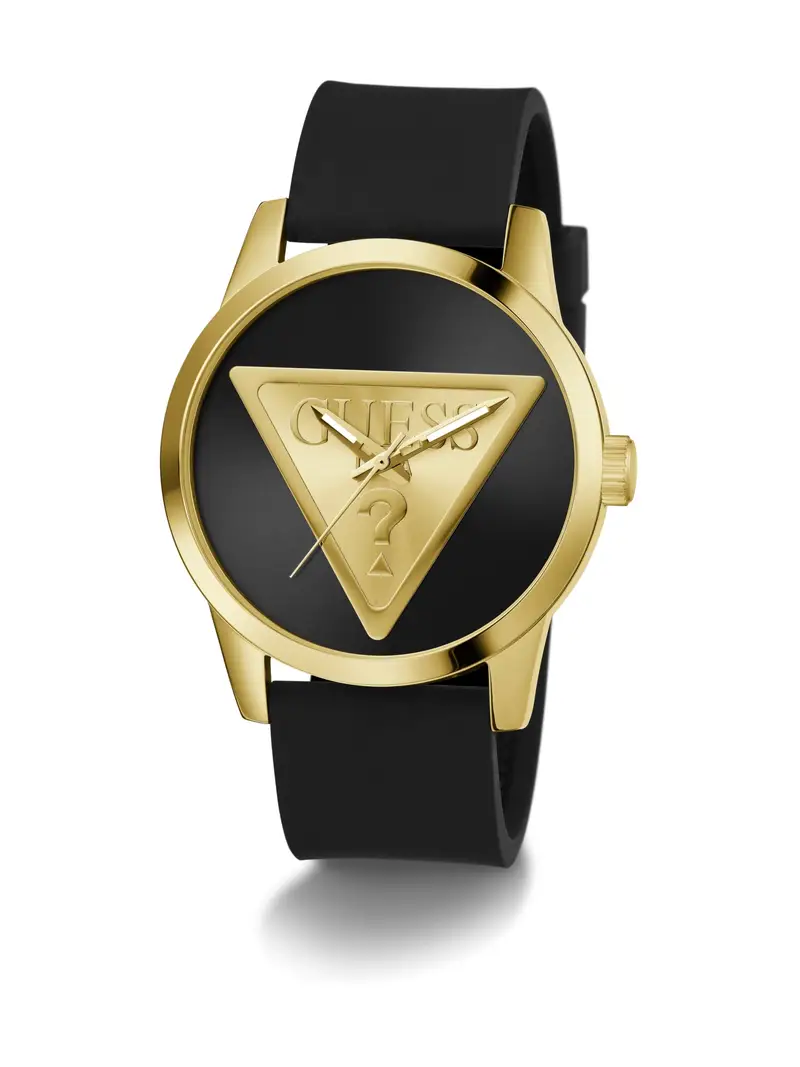 GUESS Orologio analogico 'BADGE'  oro / nero