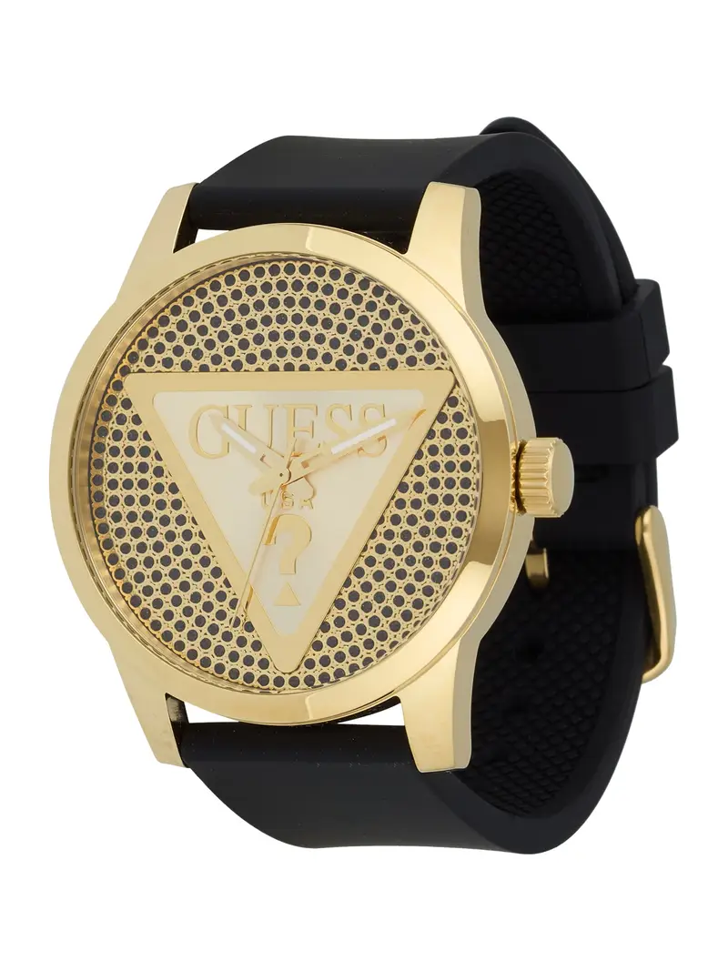 GUESS Orologio analogico 'BADGE' oro / nero