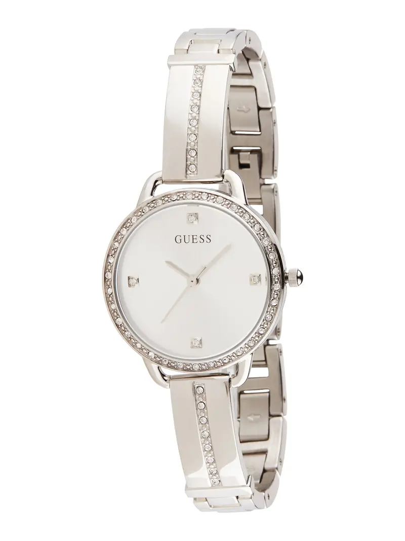 GUESS Orologio analogico 'Bellini'  argento / trasparente / bianco