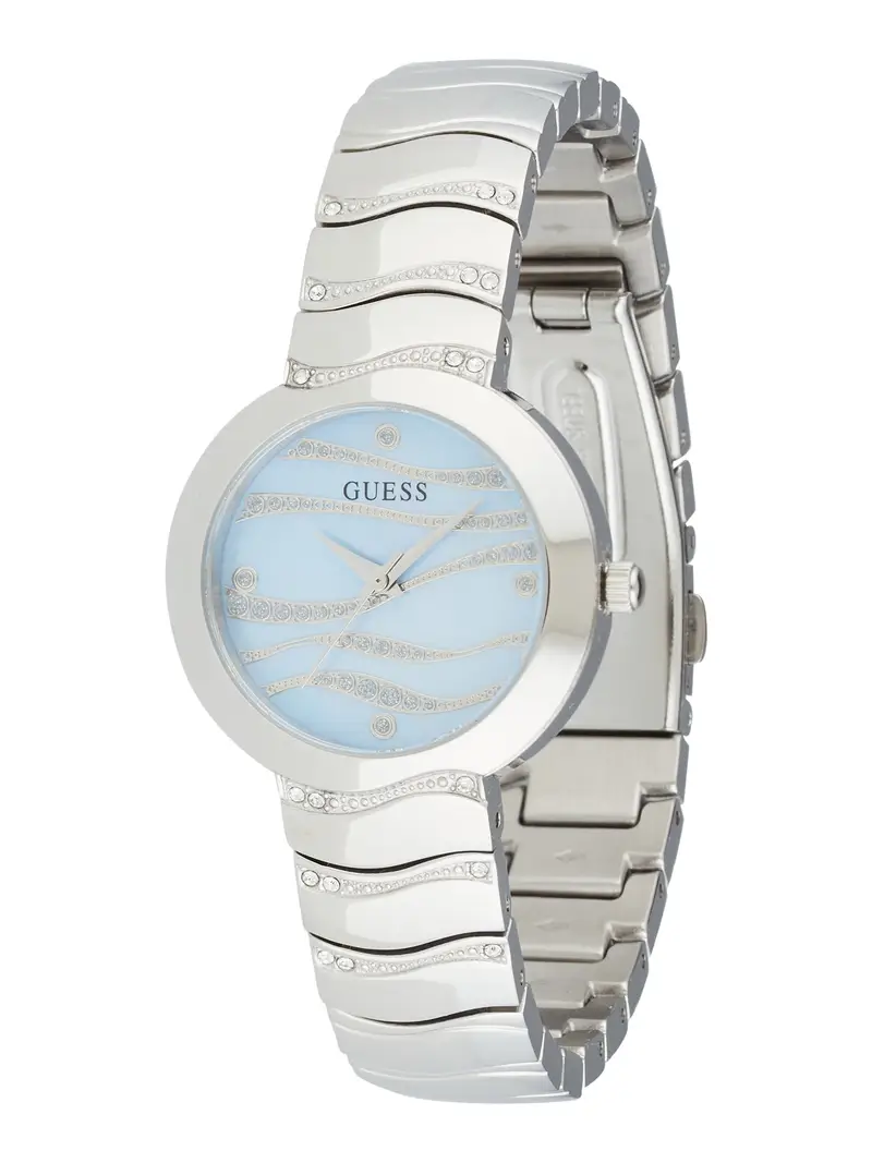 GUESS Orologio analogico blu chiaro / argento