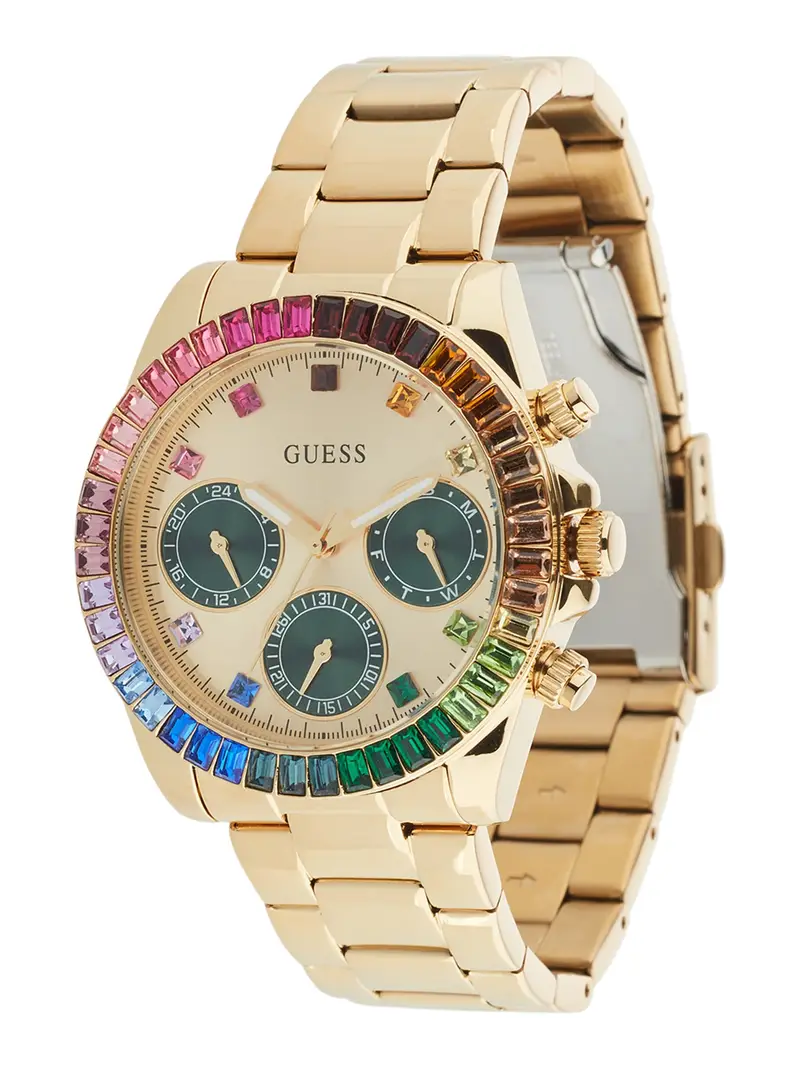 GUESS Orologio analogico  blu chiaro / oro / verde scuro / rosa