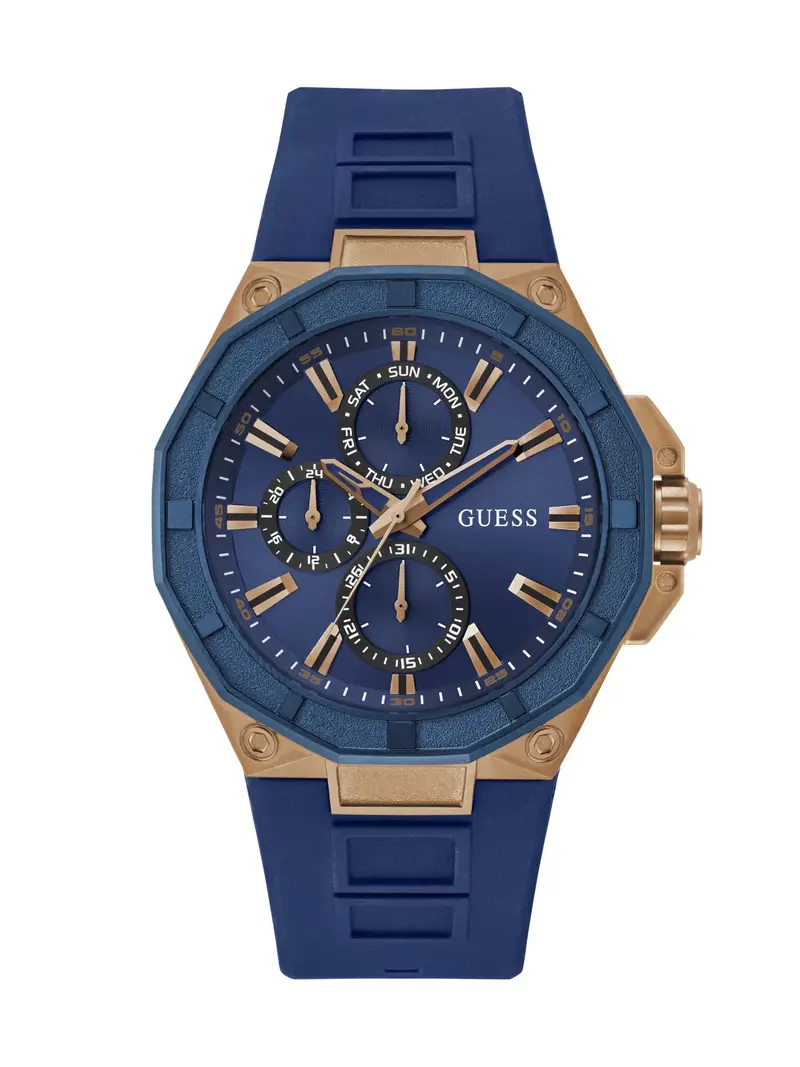 GUESS Orologio analogico  blu / oro