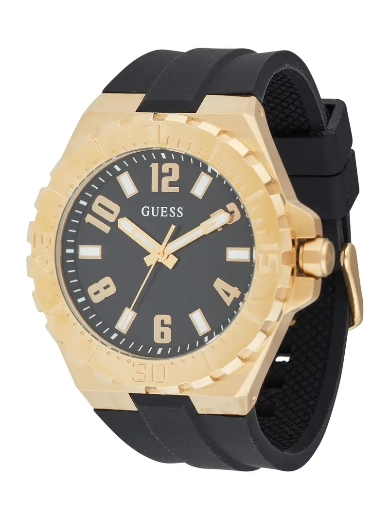 GUESS Orologio analogico 'CAMPUS' oro / nero