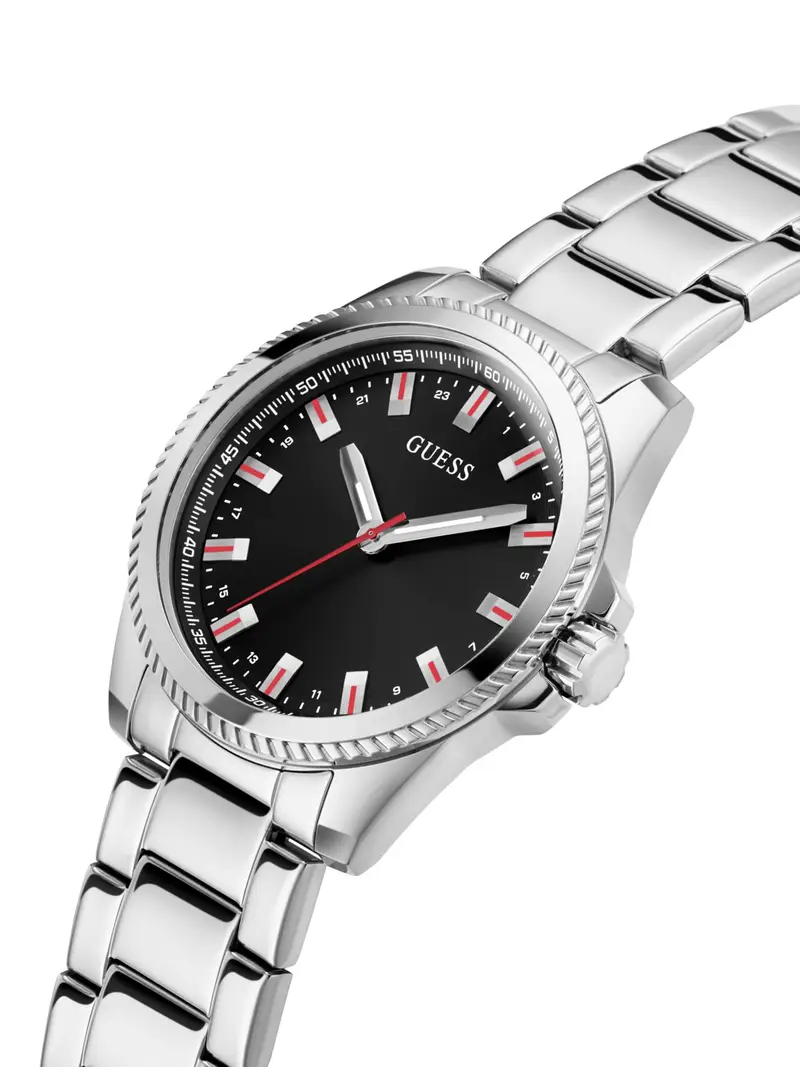 GUESS Orologio analogico 'CHAMP' nero / argento miniatura 3