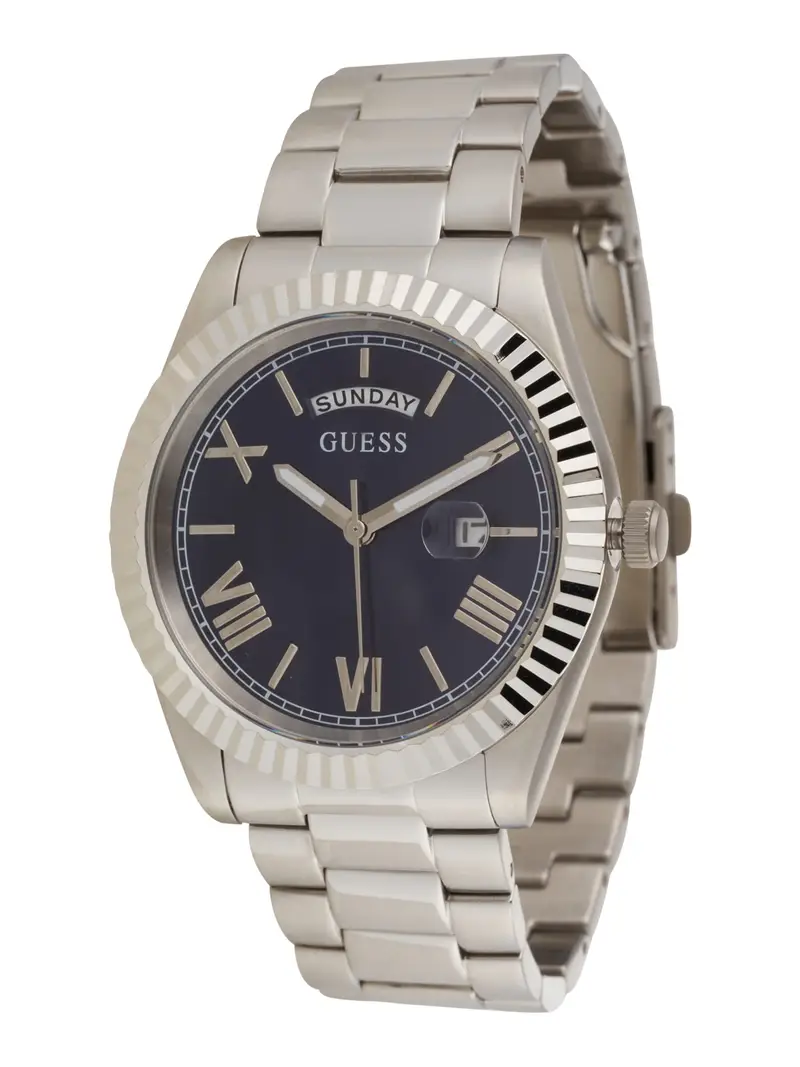 GUESS Orologio analogico 'Connoisseur'  blu / argento