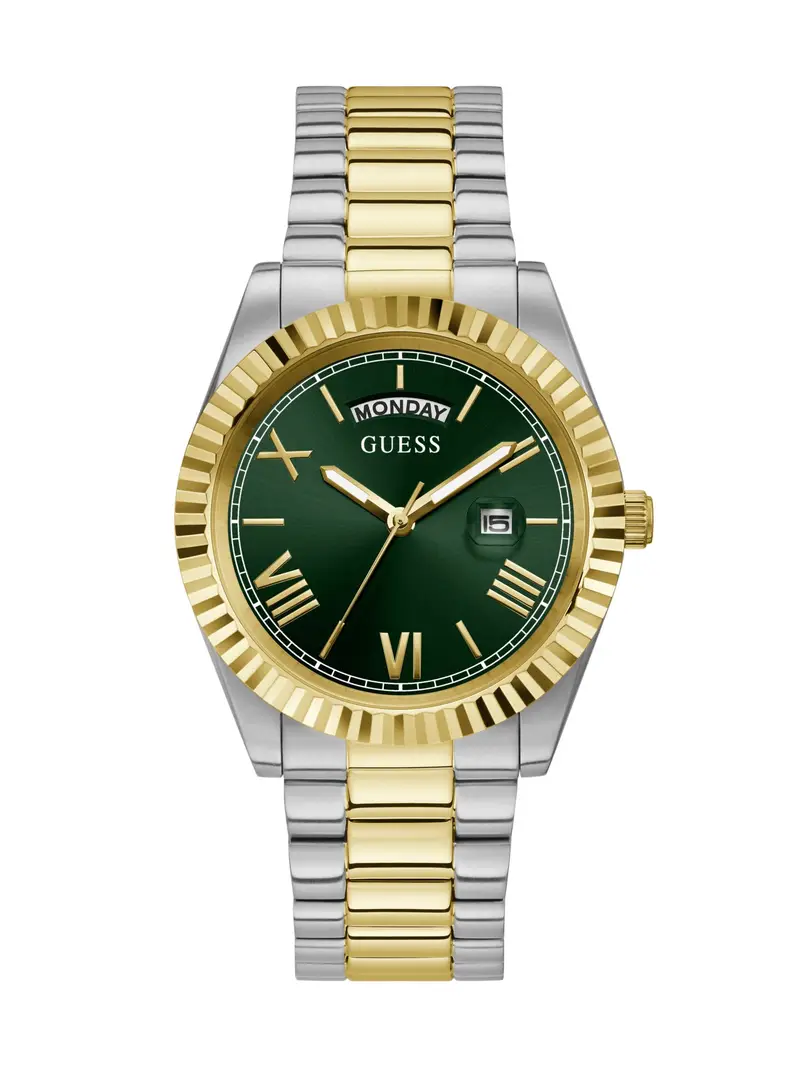 GUESS Orologio analogico ' CONNOISSEUR '  oro / verde / argento