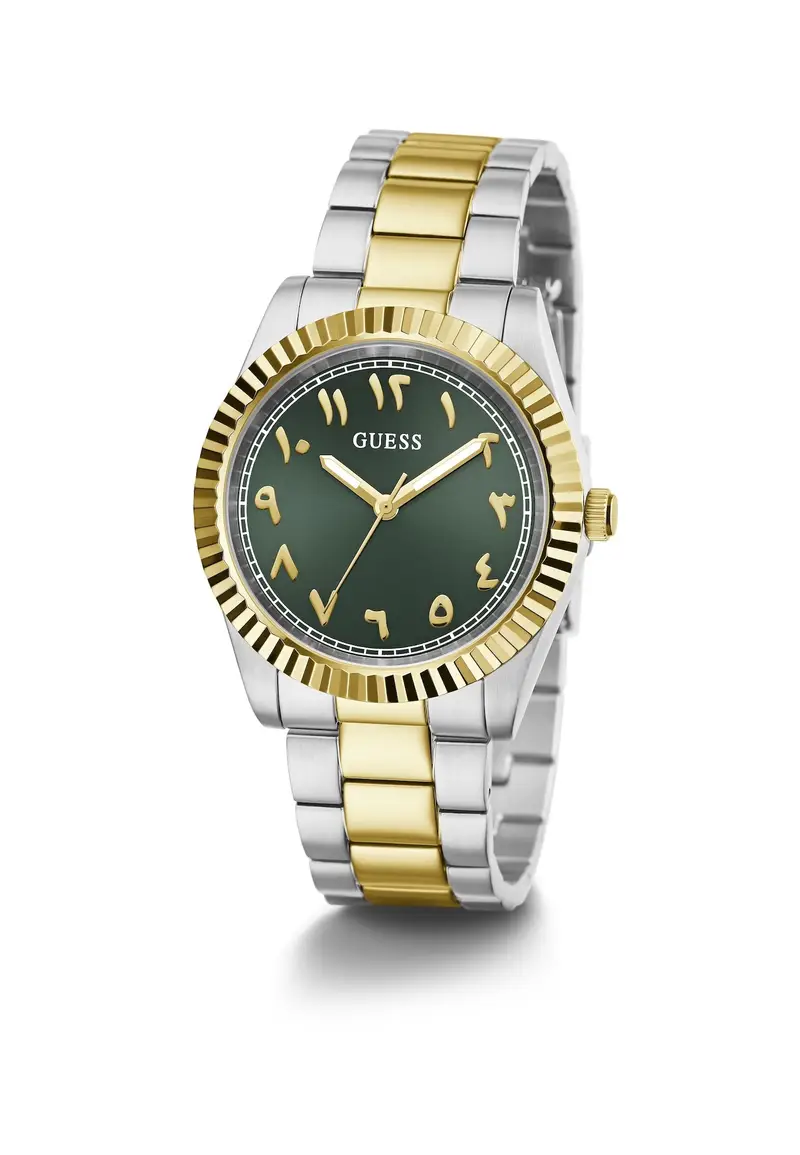 GUESS Orologio analogico 'Connoisseur' oro / verde scuro / argento miniatura 3